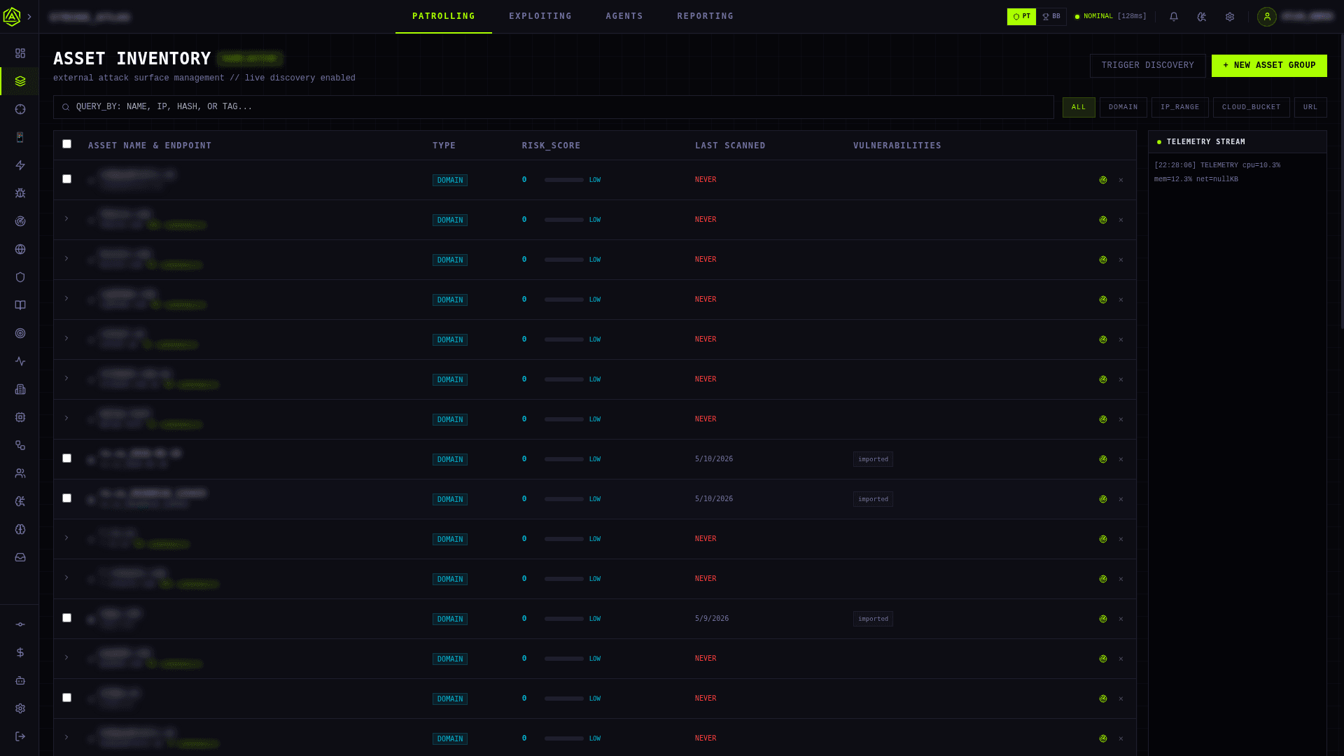 Strike Atlas - Asset Inventory dashboard screenshot